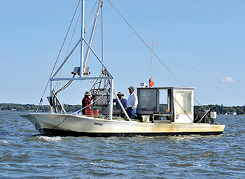Wisner on his workboat. Credit: Michael W. Fincham